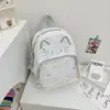 Mochila Fofa Gatinho Estilo Japonês para Mulheres, Bolsa com Insígnia Transparente, Nova Mochila Escolar de Grande Capacidade para Alunos do Ensino Fundamental
