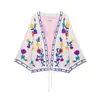 ZA comercio exterior transfronterizo europeo y americano ropa de mujer, popular en AliExpress, chaqueta cárdigan versátil de moda otoñal con bordados florales coloridos