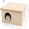 Hamster de madeira de 2 câmaras com madeira compensada Hamster Gerbil Pet Nest com divisor