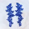 Acessórios para vestidos de noiva, materiais com acabamento em renda vermelha, branca, preta e azul, patches de flores bordados, apliques florais, apliques de tecido.
