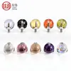 Liga de Titânio F136 Zircônia Bola Três Garras Colorida Nicho Tendência Piercing de Língua Brinco Stud Piercing de Osso da Orelha Joias Atacado
