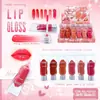 Brillo de Labios de Chocolate Aceite Labial Hidratante e Hidratante Espejo Ligero Iluminador Blanqueador con Llavero Se Puede Colgar en la Bolsa Brillo de Labios de Vidrio