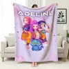Manta de Sofá de Oficina Temática de Caza de Grupo Femenino de Kpop, Manta Estampada de Franela, Manta para Siesta de Mercancía Transfronteriza, Manta Cubierta