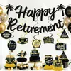 Set de Pancartas con Brillo Temática de Jubilación Negro y Dorado Transfronterizo, Set de Feliz Jubilación, Pancarta, Decoraciones Espirales de Panal