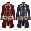Disfraz Colonial para Hombre Siglo XVIII Guerra Revolucionaria Chaqueta Frac Uniforme Militar Rococó Disfraz de Halloween para Escenario
