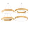 Lámpara Colgante LED Diseño Creativo Redonda/Hexagonal con Textura de Madera para Jardín de Infantes, Gimnasio, Salón de Baile, Yoga