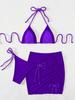 Traje de baño de comercio exterior europeo y americano Venta al por mayor transfronteriza Conjunto de bikini de tres piezas Traje de baño para mujer Bikini Moda europea y americana