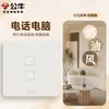 G12 Terciopelo de Leche Color Café Nueva Piel-Tacto Bull Interruptor Enchufe Panel Pared Wholesale Hogar Instalación Empotrada Cinco Agujeros USB Carga Rápida