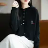 Moletom com Capuz da Moda Redutor de Idade Camisa Base Tricotada para Mulheres 2026 Novo Suéter Estiloso de Primavera e Outono para Mulheres