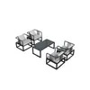 Silla de ratán moderna minimalista para patio exterior, silla de ratán impermeable y a prueba de sol para proyecto de balcón, sofá de ratán para exteriores con respaldo