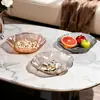 Nueva bandeja de plástico para frutas para uso doméstico en la sala de estar, bandeja para bocadillos y frutas secas, estilo de lujo ligero, bandeja de dulces transparente, alto valor estético, venta al por mayor
