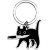Popular Llavero Transfronterizo Guillotina Gato Collar Colgante Gato Negro con Cuchillo Asesino Divertido Acero Inoxidable Joyería al por Mayor para Hombres