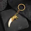 Llavero Dominante y Personalizado de Diente de Lobo, Diente de Perro de Resina Simulada, Accesorios de Colgante de Año Zodiacal para Hombres y Mujeres