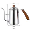 26 Anos Novo Modelo Cafeteira Manual Cross-Border de Aço Inoxidável com Alça para Uso Doméstico e Comercial, Cafeteira com Bico Longo e Filtro Atacado