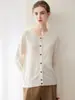 Versátil y elegante nuevo tejido de punto para otoño e invierno, 100% cachemira pura, cuello redondo, manga larga, suéter cálido y estilizado