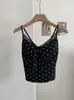 Camisola de encaje con escote en V y lunares KEKEZOON con copas y lazo para Otoño 8651