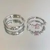 Anéis de Casal Estrela Rosa para Homens e Mulheres Design de Nicho Ins Anéis Combinando Urso Anel de Dedo Estrela de Cinco Pontas Diamante Rosa Atacado Luxo Leve