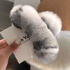 Pelo Real de Conejo Rex Pasador Grande Cabeza Trasera Pinza Elegante Popular en Internet Nuevo Lindo Peluche Tocado Rascador de Pelo Accesorios para el Cabello