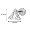 Pendientes de Aleación de Titanio F136 con Circonita Triangular Joyería para Mujeres Pendientes de Piercing Corporal G23 Transfronterizos para Labio Lengua
