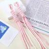 Bolsa de cuerda de nailon bicolor estilo miu cordón de doble hebra muñeca tejida a mano con cuerda colgante DIY decoración de bolsa colorida