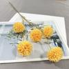 5 Bola de cebolinha Dente-de-leão Mini tênis de mesa Crisântemo Decoração de sala de estar de casamento Flor de seda Cor de outono Bola pequena Flor artificial