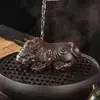 Cem tipos de animais de estimação de chá em argila roxa esculpidos à mão, ornamentos de animais de estimação de chá em argila roxa, Pixiu decorativo, sapos dourados que atraem riqueza, para exibição, presentear e uso de alta qualidade