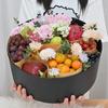 Juego de dos cajas de regalo redondas para invierno, cuatro nuevas bolsas de PVC impermeables con ventana, embalaje para regalo, cajas de regalo para flores y frutas