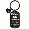 Chaveiro de Aço Inoxidável Transfronteiriço Drive Safe Presente de Dia dos Pais para Filho, Marido, Pai, DIY Personalizável