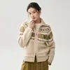 Suéter de cachemira con cuello Fair Isle y cremallera, para mujer, otoño/invierno 2026, estilo retro, corte holgado, cárdigan de punto relajado