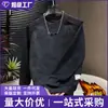 Sudadera con Capucha Tie-dye Floral Oscuro de Comercio Exterior para Hombre Otoño Invierno Nueva Versátil Holgada Cuello Redondo Casual Camiseta de Manga Larga Espesa con Felpa para Hombre
