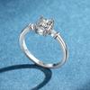 Anillo Irregular de Plata S925 Transfronterizo Europeo y Americano, Anillo Cuadrado Pequeño, Anillo de Diamante Rectangular de 80 Puntos, Anillo para Mujer, Anillo de Boda, Regalo para Novia