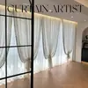 Estilo Retrô Francês Grande Sala de Estar Varanda Tela de Janela Veludo Flor Cortada Bordada Gaze Cortina Quarto Restaurante Novo Estilo Keqiao Atacado
