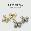 Botão de Metal Dourado com Diamante e Laço para Casaco de Terno Botão Doce para Suéter de Tricô Casaco de Tricô Vestido Fivela Decorativa