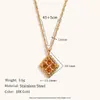 Europa y Estados Unidos transfronterizo simple Joker temperamento retro acero inoxidable chapado en oro de 18 quilates cuatro diamantes geométrico colgante collar