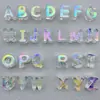 Abertura 6mm Contas Acrílicas Furadas Transparentes 26 Contas Alfanuméricas em Inglês Joias DIY Acessórios Artesanais