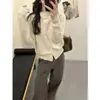 Chaqueta Suéter de Punto con Cuello de Botón Hueso de Pescado de Otoño para Mujer, Nuevo Top Elegante que Reduce la Edad para Otoño e Invierno