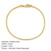 Pulsera de Cadena de Serpiente Redonda Coreana St.Delan Pulsera de Acero Inoxidable Chapado en Oro Joyería de Moda para Hombres y Mujeres Pulsera Fina Lote