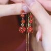 Cubo de Zirconio Ultra-flash Línea de Oreja con Borla Larga Moda Explosiva Luz de Lujo Diseño Elegante Aretes Delgados para Mujer