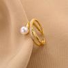 Anillo de Perla de Alta Gama Moda Femenina Distintivo Estilo Coreano ins Tendencia Celebridad de Internet Dedo Índice Diseño de Nicho Anillo de Viento Frío