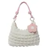 Plissada Grande Capacidade Moda Estilo Coreano Cor Sólida Estilo Fresco Alça de Ombro Amarrada Bolsa Pequena Feminina 2026 Nova Bolsa Transversal Feminina