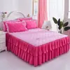 Série de saia de cama de algodão lisa lixada produto único saia de cama de algodão puro pode ser combinada com saia de cama de três peças de comércio exterior fornecimento