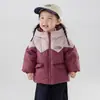 Jaqueta de Inverno Haoyobei 25006 Estilo Coreano para Crianças (Meninos e Meninas), Casaco Espesso com Capuz e Penugem de Pato Branca
