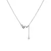 Collar de Borla de Zirconia Estrella Ins para Mujer Verano Lujo Ligero Nicho Combinable Accesorios Celebridad de Internet Cadena de Clavícula Suave Elegante