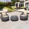Combinação de Sofá de Rattan para Exterior Varanda Pátio Móveis de Rattan Exterior Exterior Exterior Jardim Lazer Impermeável Sofá Cadeira Lazer