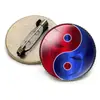 Accesorios al por mayor Patrón Yin-Yang Tai Chi Bagua Huella de pata de gato Broche Redondo de Piedra de Tiempo Insignia Moda Estilo Viajero