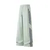 Calça de moletom larga e curva com listras estilo americano para estudantes adolescentes, novas calças casuais largas de outono e inverno para homens e mulheres