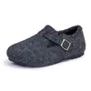 Zapatos Birkenstock Peludos de Suela Gruesa para Aumentar la Altura para Mujer 2025 Nuevos Zapatos de Algodón Deslizables Retro Populares para Exteriores para Mujer