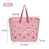 Cesta de Baño con Recorte de Corazón de Melocotón Cesta de Almacenamiento para Baño Cesta Doméstica para Frutas y Verduras Bolso de Plástico Cesta de Baño