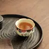 Taza de Té de Gato Pintada a Mano con Oro Puro, Taza de Maestro, Taza con Boca de Flor, Taza de Té Exquisita, Juego de Té de Cerámica, Juego de Té Kung Fu