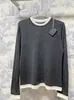 Camisa Base de Alta Qualidade Yangtze Yarn Lã Ultrafina 100% Ponto 16 com Design de Cor Contrastante na Gola e na Barra, Top Confortável